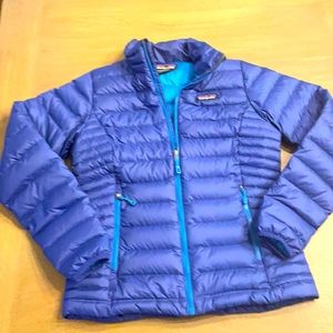 Patagonia women’s coat down bright royal blue size small s gently worn